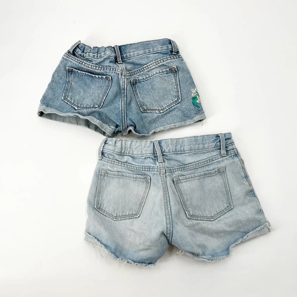 Girls Jean Shorts Denim Cutoffs Size 10 Old Navy Shorts - Set of 2 Pairs